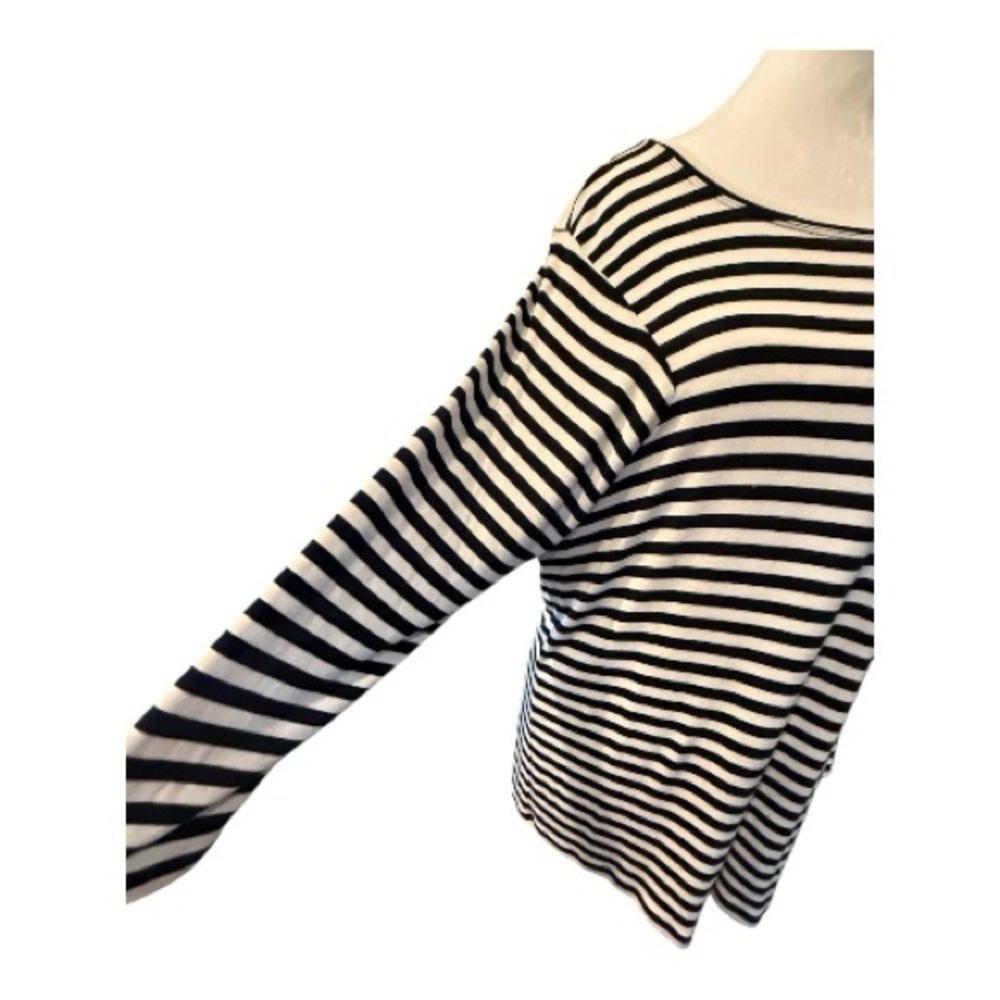 CABI stretch black/white striped Women's Top, medium - Picture 7 of 11